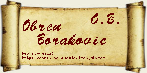 Obren Boraković vizit kartica